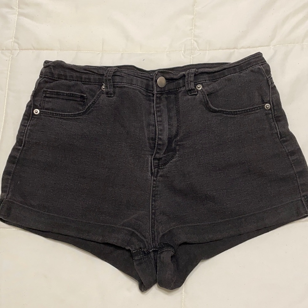Forever 21 high waisted black jean shorts